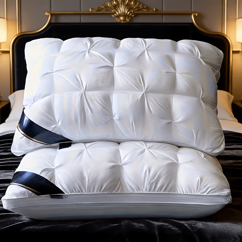 2pcs Luxury Hotel Pillows - Ultra Plush Heavyweight Bed Pillows With Slow Rebound & Neck Support | All-Season Cooling Pillows For Side, Back And Stomach Sleepers | Non-Flattening Plush Comfort Design