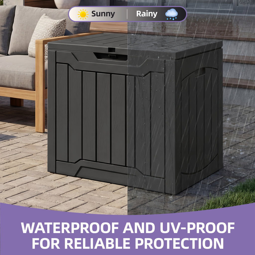 DWVO 51/80/150/180 Gallon Outdoor Storage Box, Waterproof Resin Deck Box, Patio Poolside Table And Bench, Weatherproof Storage Organizer for Garden Tools, Pool Supplies, Patio Additions