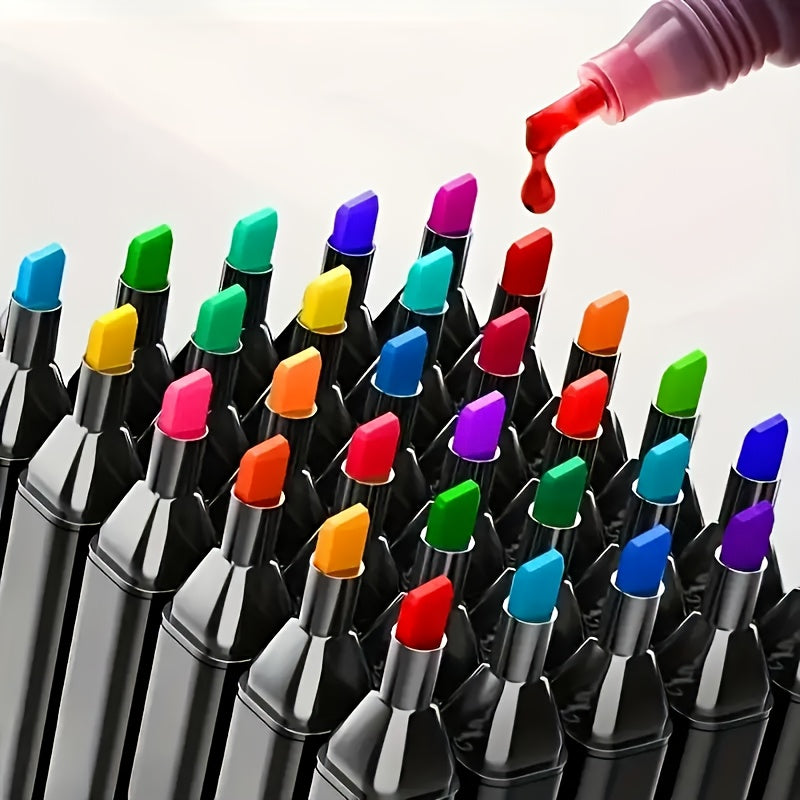 120 Color Double Pointed Artist Marking Set - Chisels And Fine Sketching Art Markings for Coloring Books, Painting, Sketching, Mixing, And Sketching - Art Supplies Set