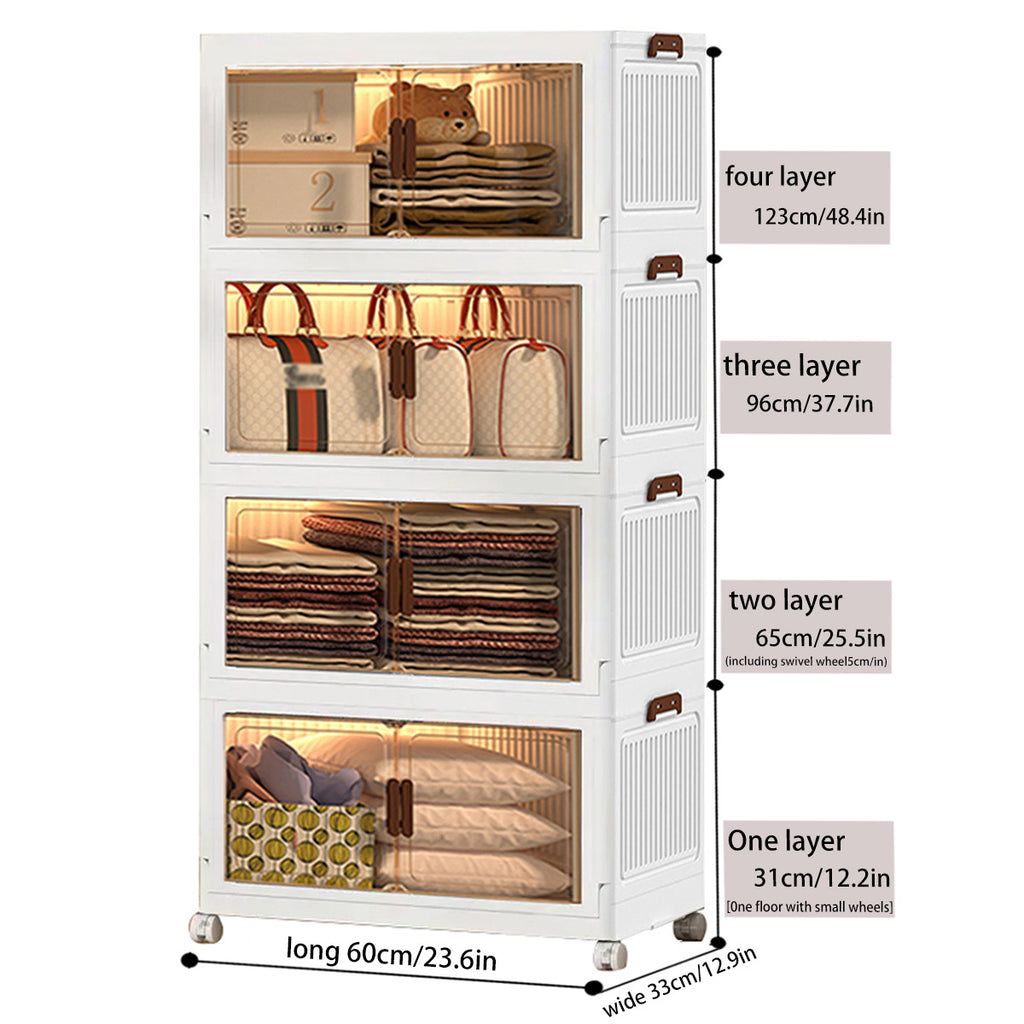 2/ 3/ 4/ 5-layer Home Decorations Display Rack Big Capacity Storage Cabinet Plastic Foldable Shoe Shelf Collapsible Clear Shoe Boxes Stackable with Door Easy Assembly Living Room Stuff