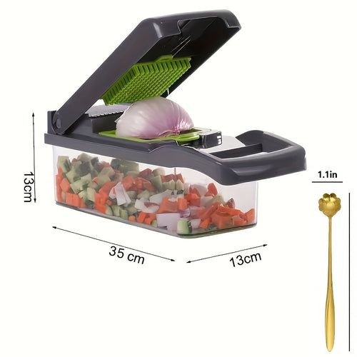 18-Piece Vegetable Chopper Set with Container – Box Grater Mandoline Slicer Food Cutter & Shredder for Onion, Salad, Fruit & Potato | Hand Crank Kitchen Gadget | ShopVora CA