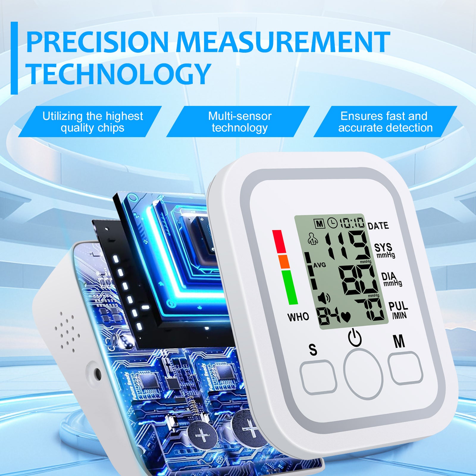 All-in-One Portable Upper Arm Blood Pressure Monitor | Large LCD Display, One-Touch Operation, Voice Reports, Hypertension Alerts, 2x99 Memory, Adjustable Cuff | Home & Travel Essential, Ideal for Seniors, Pregnant Women, Blood Pressure ManaSynthetic