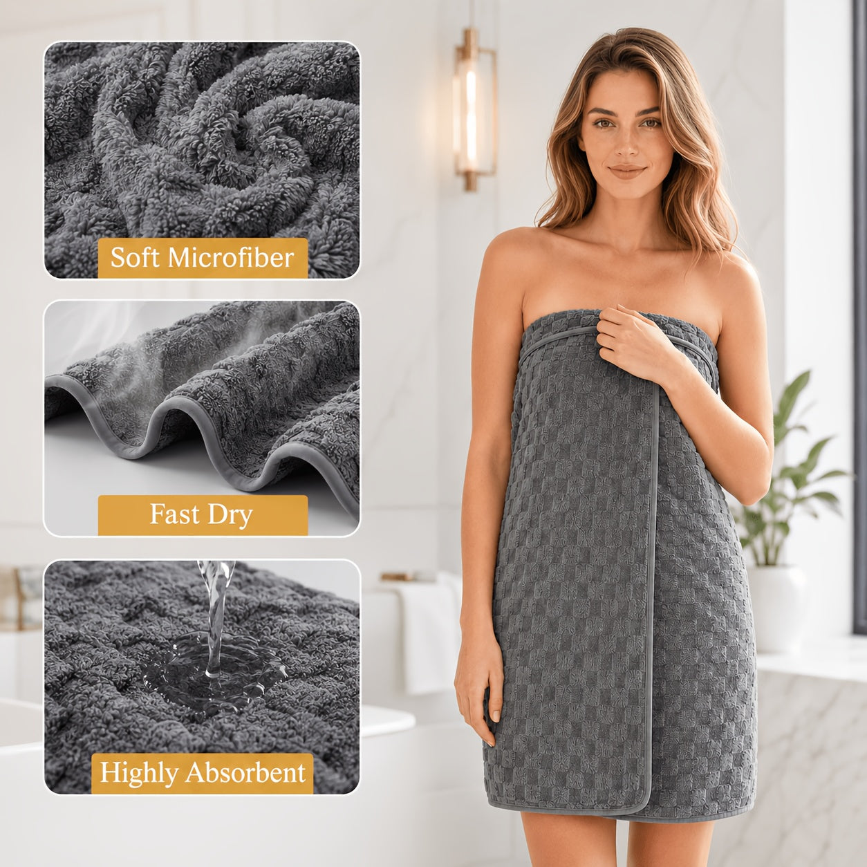 Microfiber Bath Towels Set 4-Pack Extra Large 27x55 & 35x70 in – Super Soft Quick-Dry Luxury Spa Hotel Quality Towels, Multi-Color Options