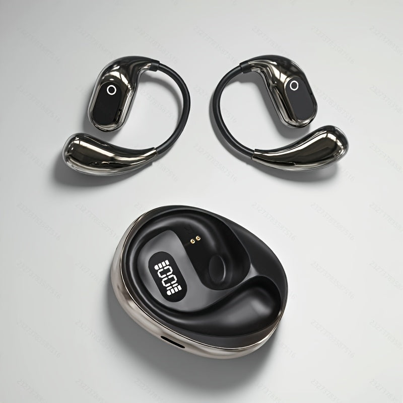 150 Language AI Translator OWS Earphones – Open-Ear Design, Free Forever, Simultaneous Interpretation, Dual-Ear Mode, Live Recording, LED Battery Display & Deep Bass Capacitive Mic