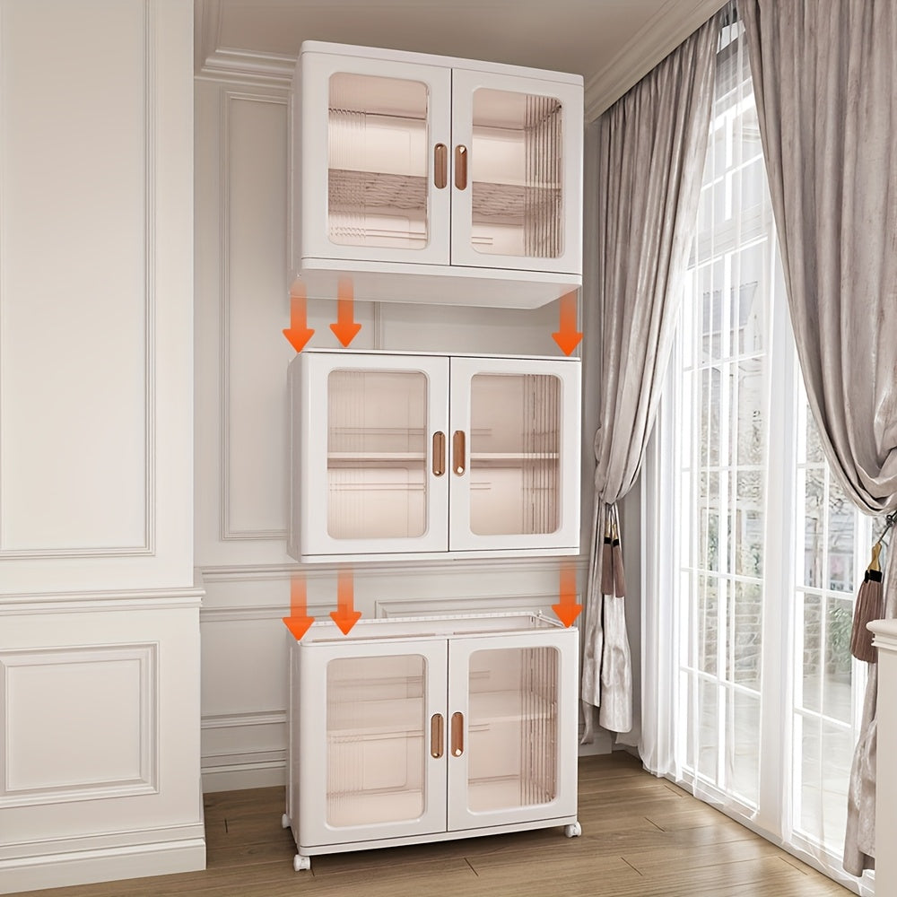 Stackable Wheeled Storage Box with Lid - Large Capacity Wardrobe Locker & Shoe Cabinet for Bedroom, Bathroom, Garage & Corridor - Portable Rolling Home Storage Organizer for Clothes, Tools & Groceries