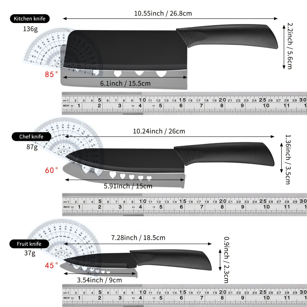 This Set of Black Stainless Steel Kitchen Utensils, Which Is 3/15 of The Total, Comes with a Built-In Sharpening Block And Is Dishwasher Safe. It Includes a Chef'S Knife, a Peeler, a Utility Knife, And More
