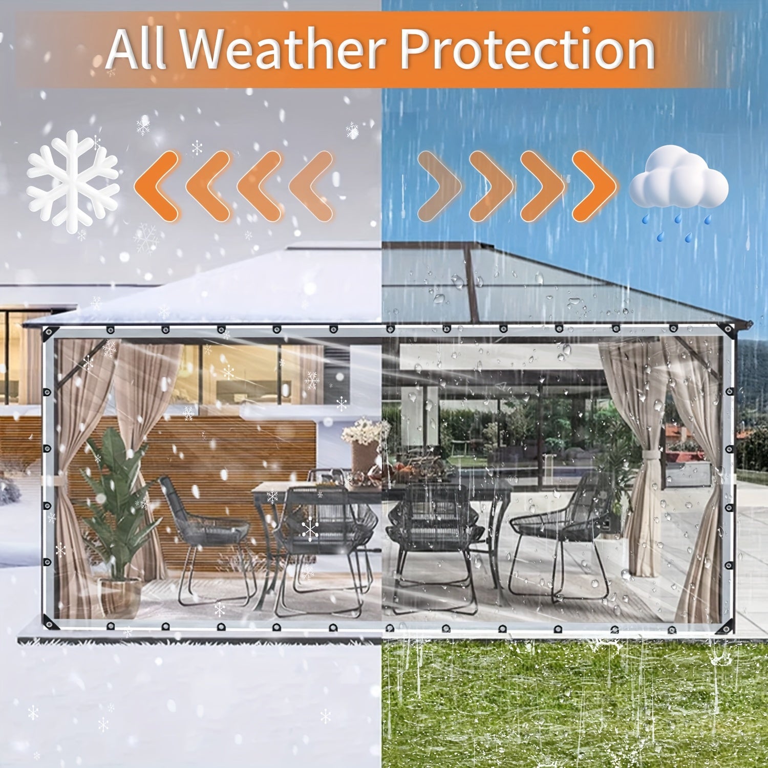 Durable Waterproof Material, Resistant to Snow, Enhanced Edge Hot Melt Tear-Proofing, Available in Various Sizes, Ideal for Garden Fences, Protection Against Rain, Snow, Wind, Chicken Enclosures, Vehicles, Patios