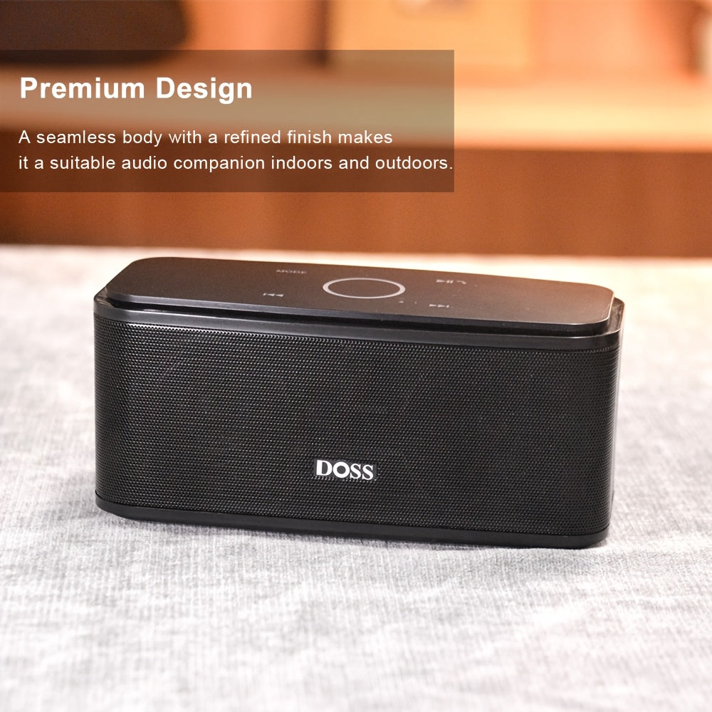 DOSS Bluetooth Speaker 12W Portable Wireless Speaker Bluetooth 5.0 Touch Control HD Sound Deep Bass 20H Playtime Built-in Mic for Home Outdoor Travel