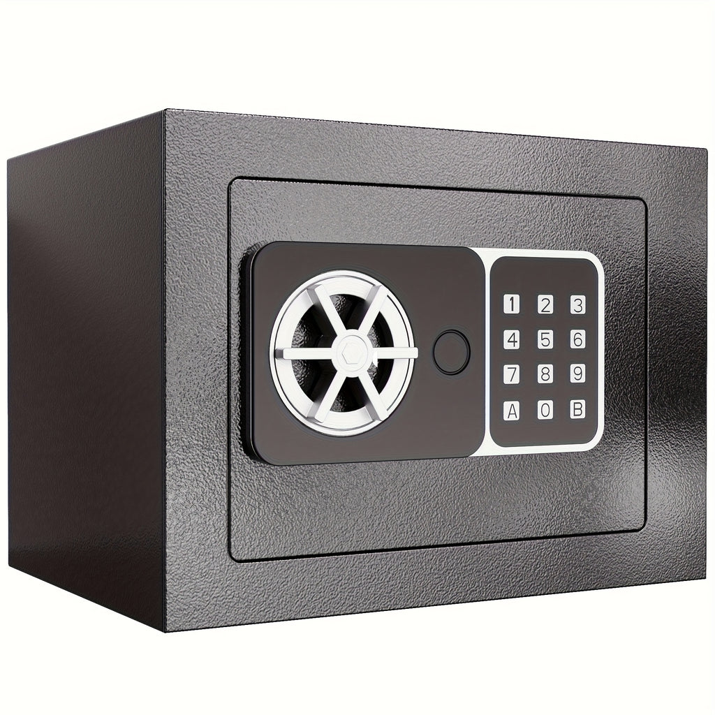 Grimtron Small Safe Box - (0.23 Cu. Ft. - 3.5Lb) Mini Money Safe with Combination Lock, Compact And Sturdy, Suitable for Offices, Bedrooms, And Bedside Tables Ideal for Storing Money, Documents, Passport, The Best Storage And Organization Gift