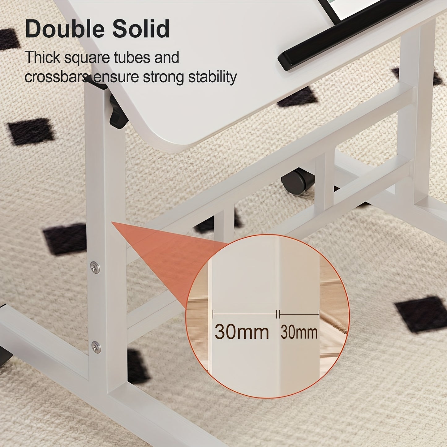 Adjustable Height Folding Desk with 360° Sliding Tabletop Space-Saving Lift Table for Bed Office Dorm Wood Metal Frame Foldable Portable Laptop Desk Black White Canada