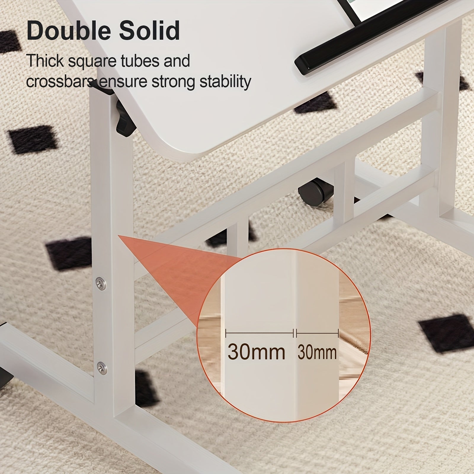 Adjustable Height Folding Desk with 360° Sliding Tabletop & - Space-Saving Lift Table Suitable for Bed, for Office, Dorm - Assembly, Wood & Metal Frame - Ideal Gift (Christmas/Halloween), Utility Racks