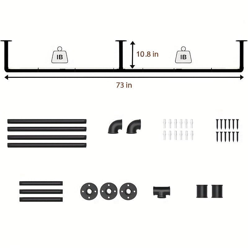 1pc 72.05 X 10.63 Inch Plant Hanging Rod with 3 Hooks Metal Plant Hanger Indoor Hanging Plant Holder Window Plant Shelves Hanging Planters Wall Mount Planter Bar for Ceiling Garden, Black (Pot/Chain/Plant Not Included)