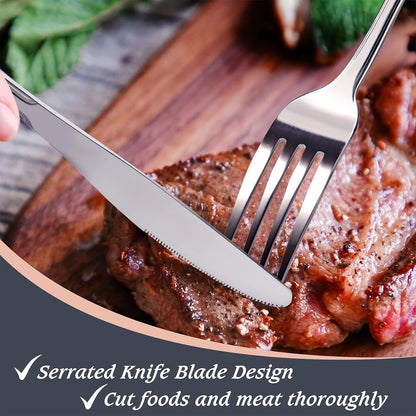 Stainless Steel Cutlery Set Multi-Size 20-120pcs – Mirror Polished Flatware for Home Kitchen Restaurant Hotel, Dishwasher Safe, Perfect for Weddings & Gifts