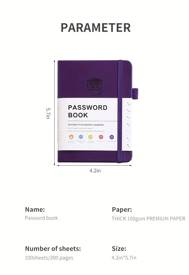 Budget-Friendly 1pc Pocket-Sized Password Book, A6 Paper Size Internet Password Log Diary with Letter Labels, Website Login Address Manager for Seniors