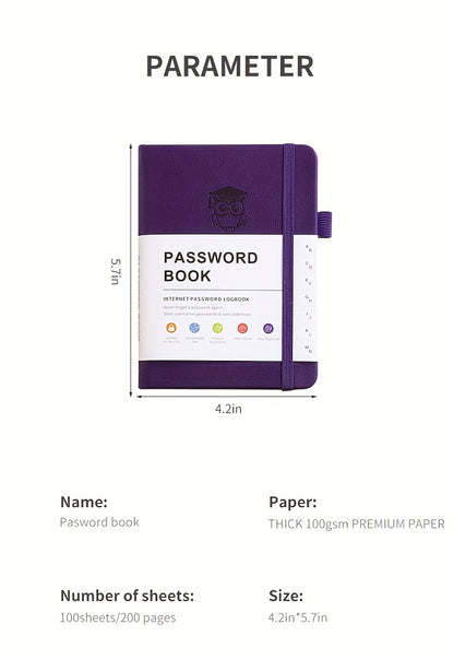 Password Book A6 Pocket-Sized, Internet Password Log Book with Alphabetical Letter Labels, Website Login Address Keeper & Organizer for Seniors Adults – Small Discreet Password Notebook