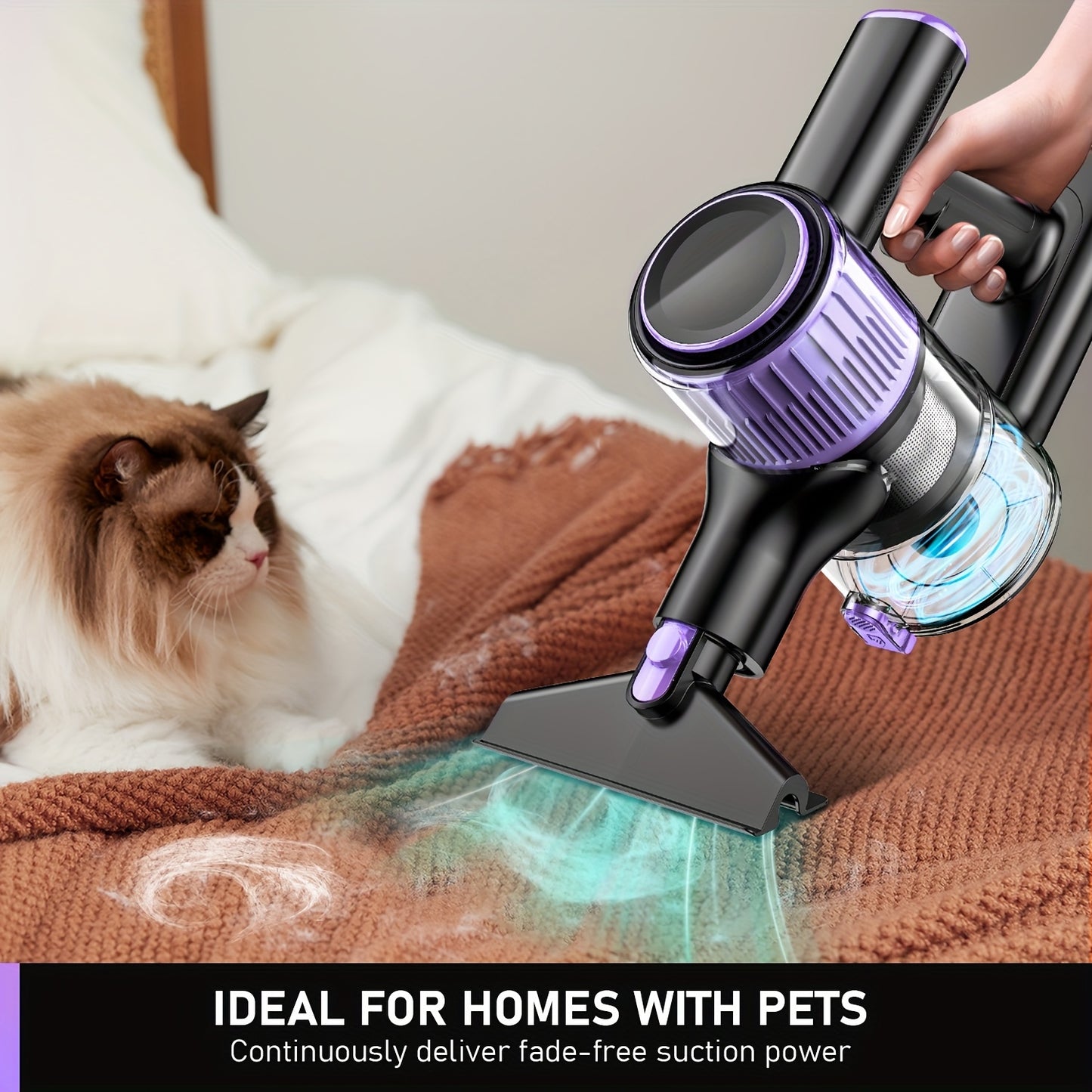 10-in-1 Cordless Stick Vacuum Cleaner with Green Light Detection, Anti-Tangle Brush, 45-Min Runtime, 3 Suction Modes – Lightweight Rechargeable Vacuum for Hardwood Floor, Carpet & Pet Hair