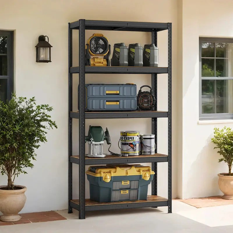 Heavy Duty 5-Tier Metal Storage Shelving Unit 2200 lbs Capacity Adjustable Garage Shelves Freestanding Industrial Rack for Warehouse Basement Pantry
