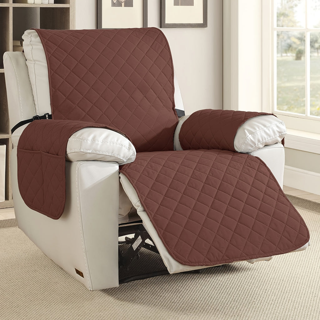 1pc 100% Modern Recliner Chair Cover, Non Slip Recliner Covers for Recliner Chair with Pocket, Pet-Friendly Sofa Protector, Machine Washable, with Drawstring Closure for Armchair to 4-Seater Sectionals for Office House Halloween Decor