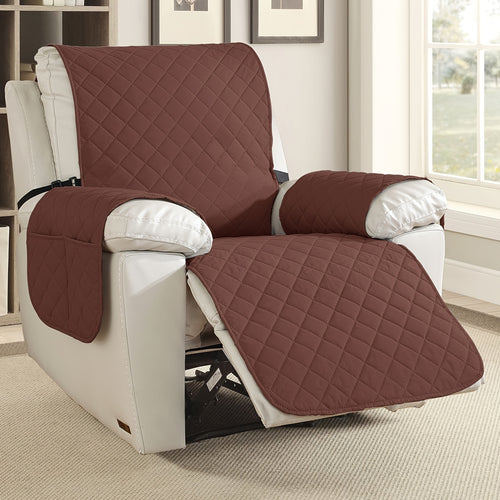 Recliner Chair Cover Non-Slip Sofa Protector with Pocket & Drawstring, Machine Washable Pet-Friendly Slipcover for Armchair to 4-Seater Sectional – 12 Colors
