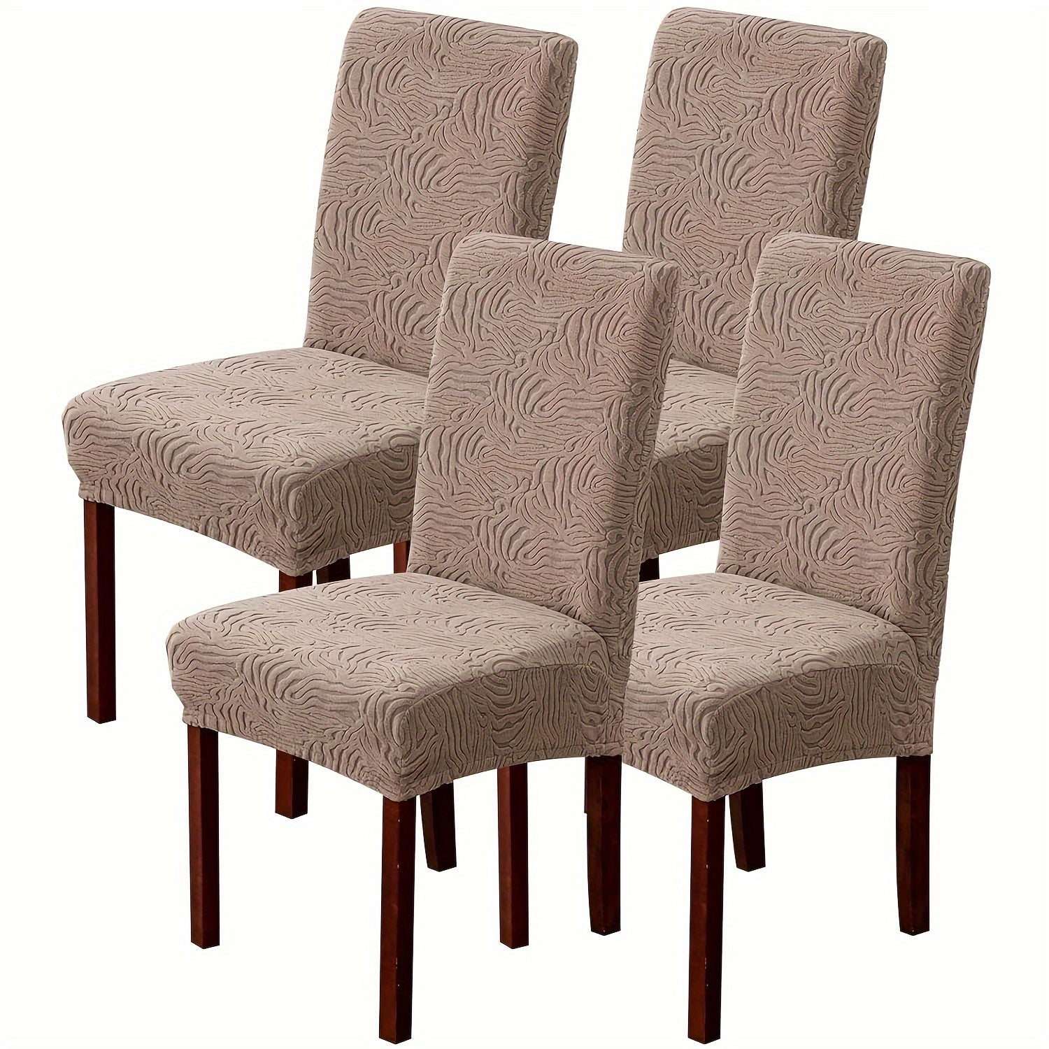 Waterproof Dining Chair Covers 4 or 6 Pack Stretch Jacquard Slipcovers - Removable Washable Chair Protector for Dining Room, Kitchen, Hotel & Restaurant