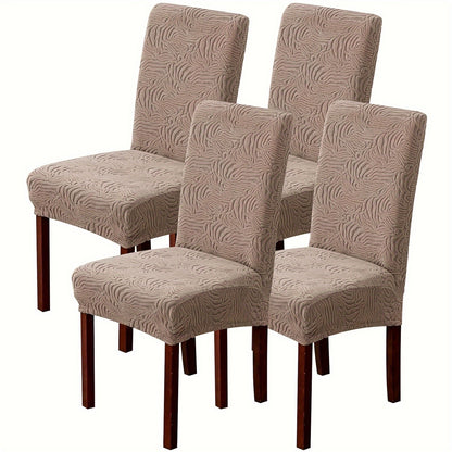 Waterproof Dining Chair Covers 4 or 6 Pack Stretch Jacquard Slipcovers - Removable Washable Chair Protector for Dining Room, Kitchen, Hotel & Restaurant