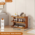 1pc Bamboo Shoe Rack | Wood Grain Decoration Shoe Storage Organizers, 3/5/6 Layers Storage Rack, Easy to Assemble, Space Saving | Shoe Shelf for Front Door Entrance, Entryway, Living Room, Bedroom, Garags