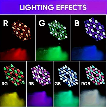 DJ Par Stage Lights 36 LED – Sound Activated, Remote & DMX Control, Uplights for Disco Dance Wedding Club Birthday Christmas Party, 2/4/6 Pack (Flower Dance)