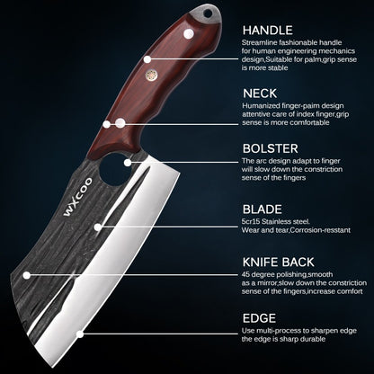 Stainless Steel Kitchen Knife Set 2/4pcs – Sharp Chef Boning Fruit Knives with Ergonomic Wood Handle for Home Cooking, Women's Kitchen Gift