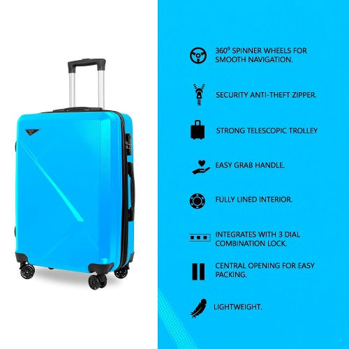 Hardshell Luggage Set 3-Piece ABS Suitcase with 360° Spinner Wheels, TSA Combination Lock & Expandable Zipper – 20" Carry-On, 24" & 28" Checked Sizes for Men & Women | ShopVora CA