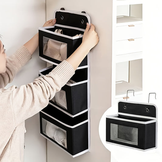 1 Hanging Storage Cabinet Behind The Door, Hanging Wardrobe Storage Box, Multi-purpose Waterproof Storage Rack for Bedroom, Bathroom, And Pantry, Anti Tilt Door Cabinet, Suitable for Bedroom, Bathroom, And Food Storage Room