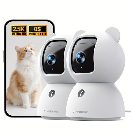 2.5K Indoor Security Camera WiFi Pan Tilt, AI Person Pet Baby Cry Detection, No Subscription, Color Night Vision, 2-Way Audio, SD & Cloud Storage – Home Security Camera