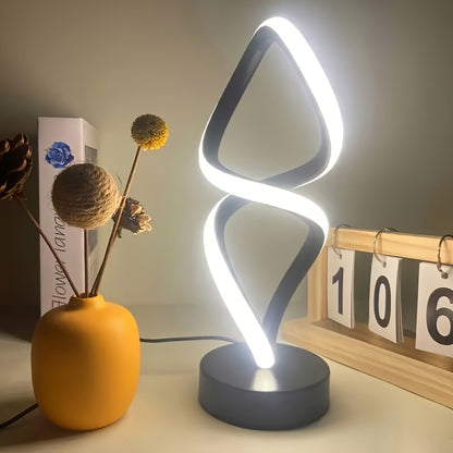 Spiral LED Table Lamp Dimmable – Modern Push Button Desk Light 10 Brightness Levels Metal Base, Bedside Lamp for Bedroom Living Room & Office, Birthday Christmas Valentine Gift, Canada