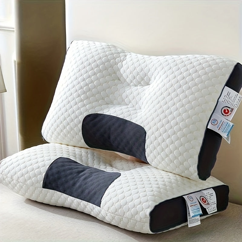 Buy 1 Get 1 Free, 2 Soft Woven Neck Massage Couple 1100G Pillows - Adjustable Ergonomic Profile, High Quality Pillow Core, Detachable Pillowcase for Sleeping Comfort