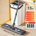 Spin Flat Mop and Bucket Set with Wringer – Hands-Free 360° Rotating Head, 2/4 Washable Microfiber Pads, Wet & Dry Use, Floor Cleaning System for All Floor Types & Windows