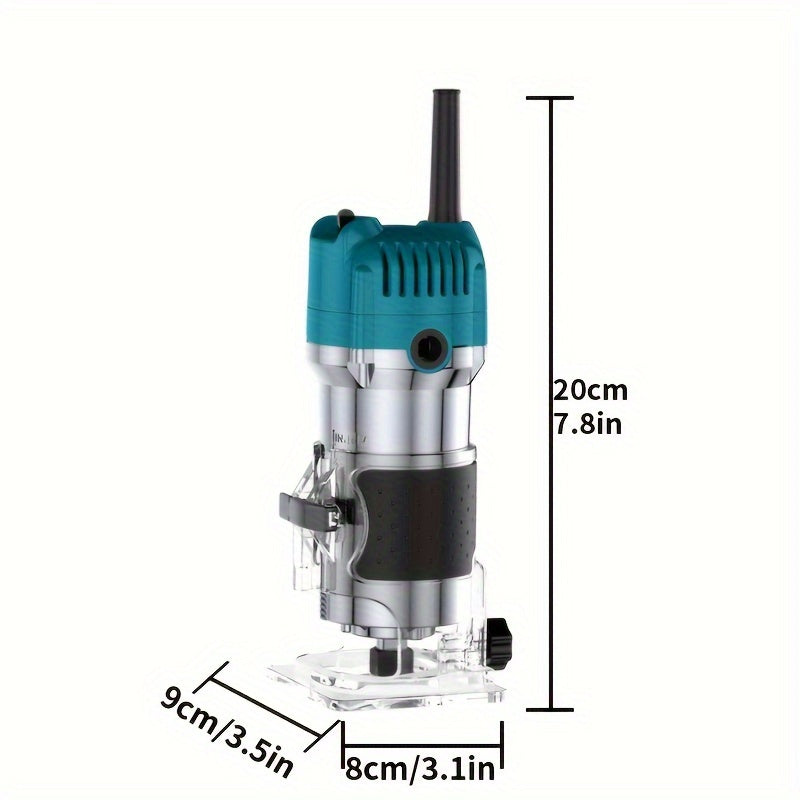 Wood Edge Trimming Machine Kit 800W 35000RPM – Compact Wood Router with Edge Guide & Roller Guide for Precision Trimming, Carving & Woodworking, Includes Milling Cutter Accessories