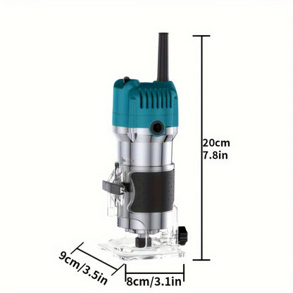 Wood Edge Trimming Machine Kit 800W 35000RPM – Compact Wood Router with Edge Guide & Roller Guide for Precision Trimming, Carving & Woodworking, Includes Milling Cutter Accessories