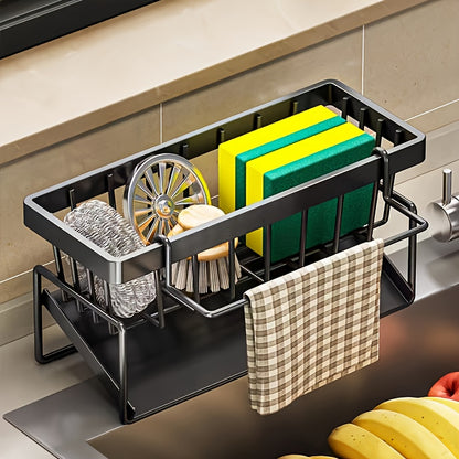 Stainless Steel Kitchen Sink Organizer with Drainage – Sponge Holder Sink Caddy for Brush, Soap & Cloth | Space-Saving Countertop Storage | ShopVora CA