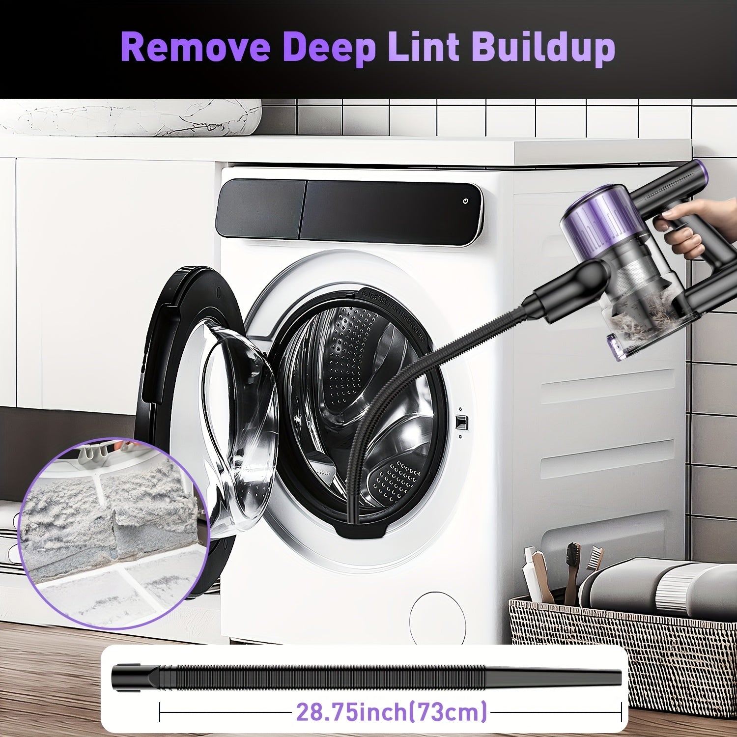 Cordless Vacuum Cleaner, 10in 1 Powerful Stick Vacuum, with Anti-Tangle Brush And Upgraded Green Light, 45mins Runtime Rechargeable Lightweight Vacuums for Hardwood Floor, Carpet, Pet Hair