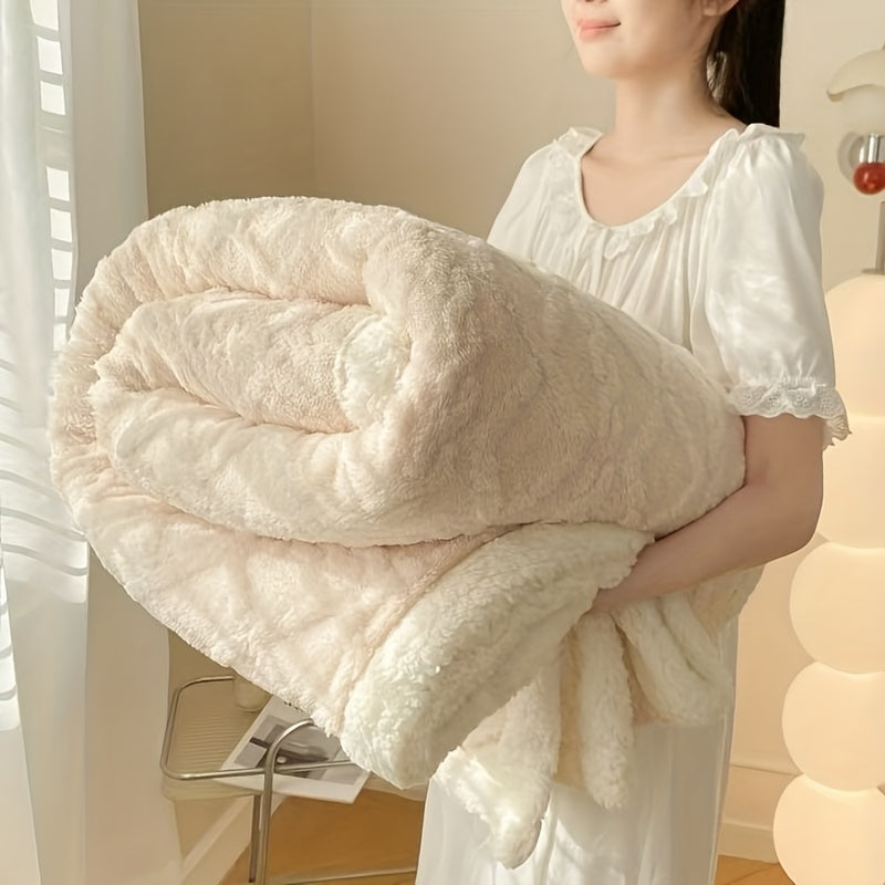 Tafu Velvet Quilt All-Season Thick Luxury Comforter – Soft Stitching, Fade-Resistant, Machine Washable | Warm Winter Bedding for Bedroom, Guest Room & Hotel | 4 Colours, 2 Sizes | ShopVora CA