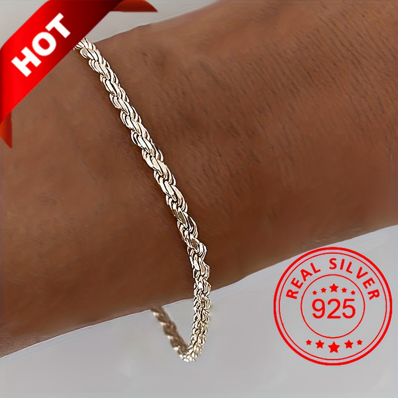 925 Sterling Silver Twisted Classic Bracelet for Women – Elegant Rope Bangle for Daily Wear, Stacking & Gifts | ShopVora CA