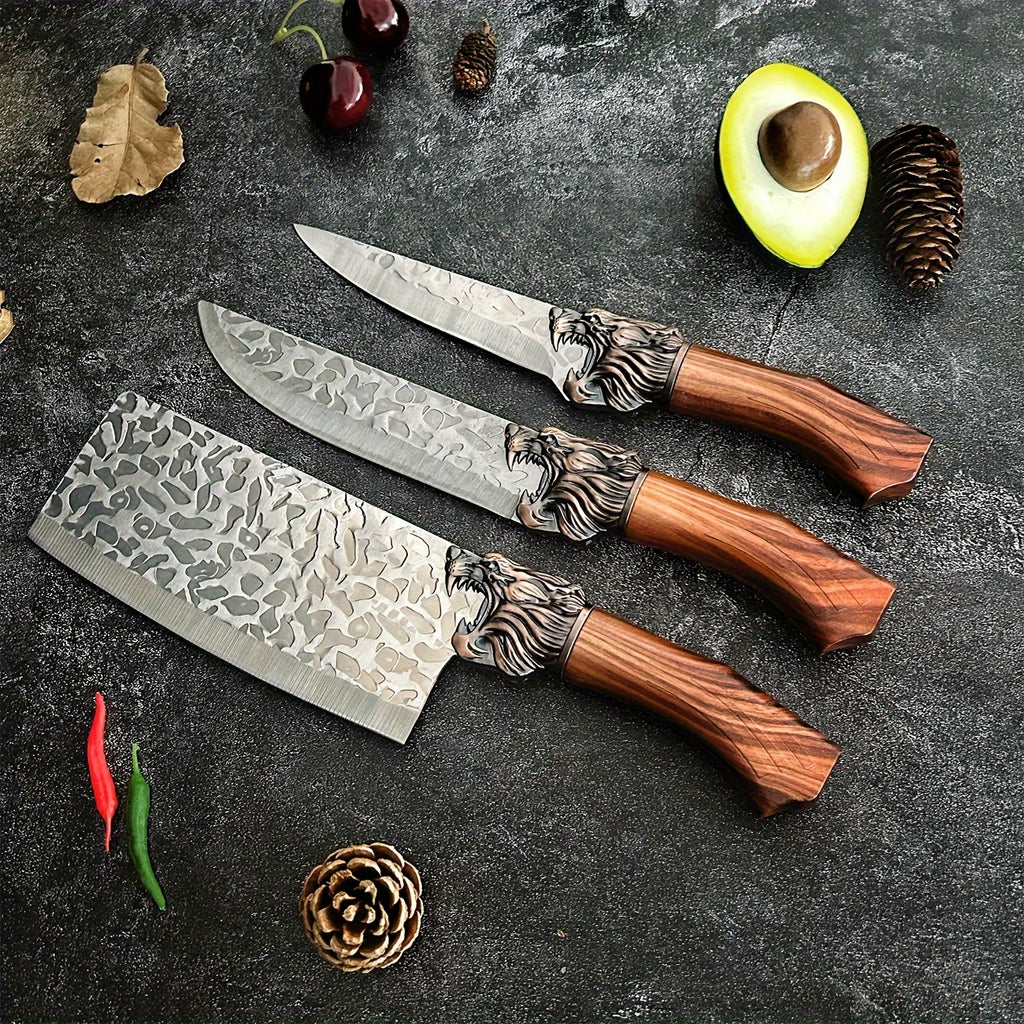 Ultra-Sharp 7pcs Kitchen Knife Set, Stainless Steel Forged Knives, High-Quality Kitchen Knife Set, The Most Worth Buying Kitchen Supplies, Chef'S Knife Bone Cleaver, Meat Cleaver, Scissors, Gift for Women