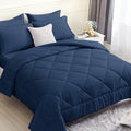 7pcs Comforter Set - Black Bed in A Bag Ultra-Soft - Goose Down Alternative - Premium 1800 Series with Comforter, Sheets, Shams And Pillowcases
