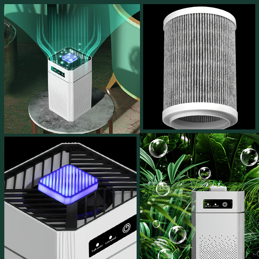HEPA Air Purifier with Negative Ion Generator USB Powered – 51-150 m³/h Air Volume Odour & Dust Remover for Home Bedroom Office and Car Interior