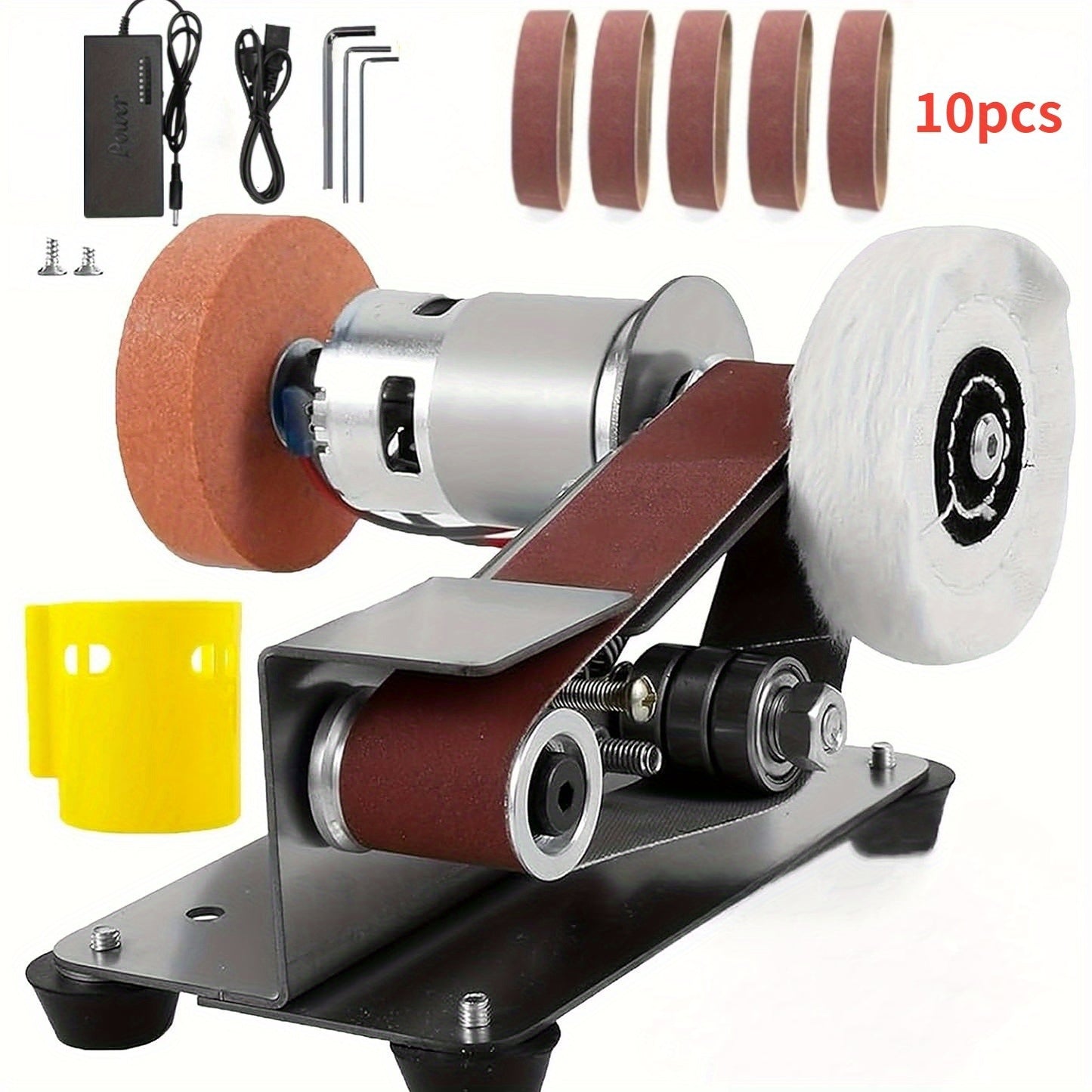 3-in-1 Mini Belt Sander & Knife Sharpener Electric Bench Grinder – 15° Sharpening Angle, 7-Speed Adjustable Buffer Polisher for Metal, Wood & DIY Handcraft, Tool Sharpening Machine Canada
