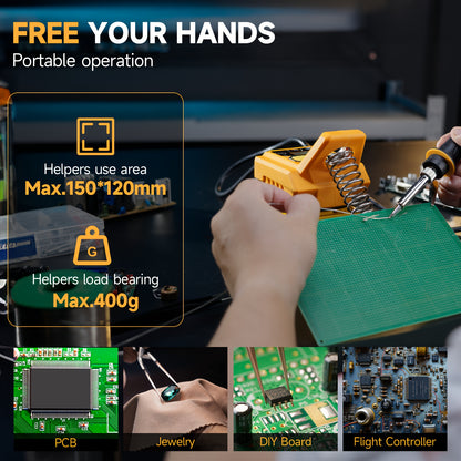 Cordless Soldering Station Compatible with Dewalt 20V Max Battery – Digital LCD Display, Fast Heating 212–932°F, Temperature Memory, for DIY, Electronics & Circuit Board Repair (Battery Not Included)