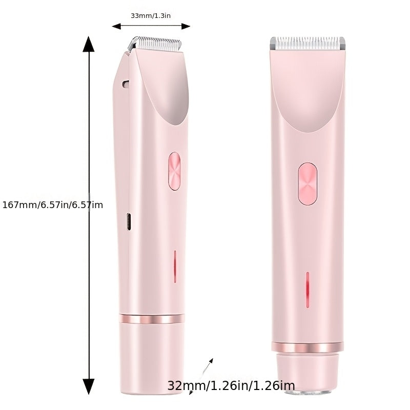 2-in-1 Women'S Aluminum Foil Shaver, Double-Headed Hair Remover For Armpits And Full Body, Ultra-Long Battery Life Tpye-C Charging, IPX6, Dry/Wet Use, Mini Razor For Men Women