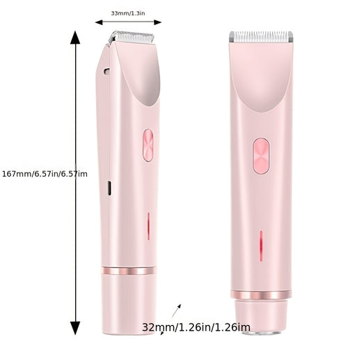 2-in-1 Electric Shaver for Women & Men - Aluminum Foil Body Hair Remover for Armpits & Full Body, IPX6 Waterproof, Dry/Wet Use, Type-C Rechargeable Mini Razor with Ultra-Long Battery Life