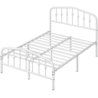 Metal Platform Bed Frame with Arched Headboard Footboard Queen Full Twin No Box Spring 800 lb Capacity Underbed Storage - ALDEN DESIGN Modern Bed, Black White, Canada