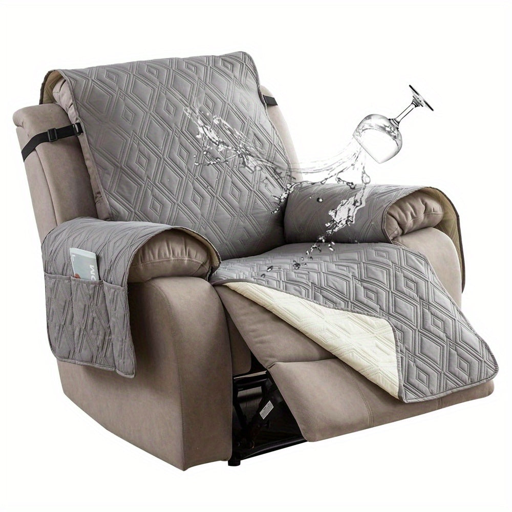 [Fully Recliner Chair Cover] Non-Slip Washable Recliner Chair Cover | Single Piece, Winter Insulation, Furniture Protector for Pets, Pocket