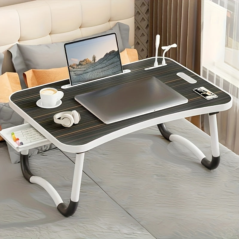 Extra Large Portable Laptop Folding Desk – Adjustable Bed Table Tray Stand for Reading, Writing & Eating on Bed, Sofa or Floor, Sturdy No-Assembly Study Table, Perfect Holiday Gift